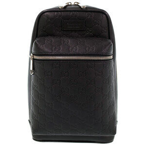 Gucci Guccissima Leather Crossbody Bag Black